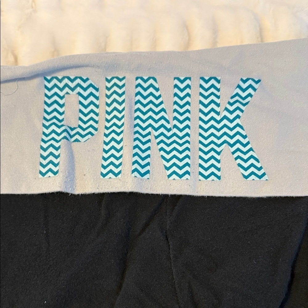 Victoria's Secret Pink Yoga Capris with Blue Accents C3 - Picture 3 of 4